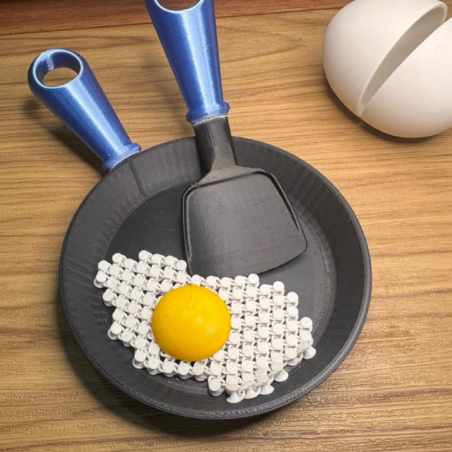 Ovo Sensorial Articulado Flexivel Kit Comida Frigideira Espátula Infantil Brinquedo Interativo Divertido Cozinha Fidget