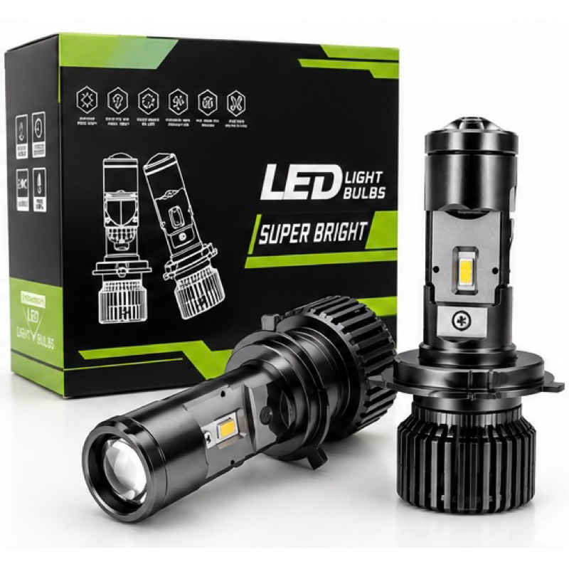 Par Ultra Led Lâmpada Super Led H4 Mini Projetor LED 200w 30000lm Fácil Instalação - Compatível com diversos veículos
