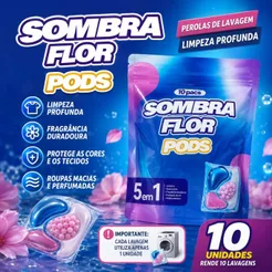 Kit 20/10 Pods Sombra Flor 5 em 1 | Cápsulas de Lavagem Roupas com Perfume Duradouro