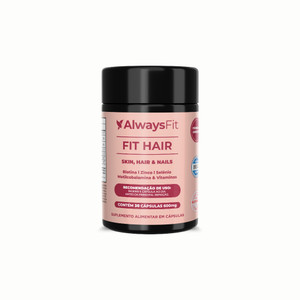 FitHair® AlwaysFit  | Biotina + Zinco + Selênio + Ferro + Cobre + Cisteína + Vitaminas | 30 Cápsulas