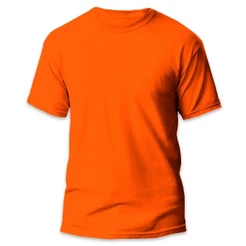 Camiseta Unissex 100% Algodão Premium Básica Lisa Laranja Gola Redonda