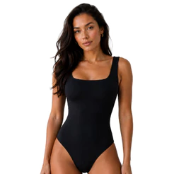 Body Feminino Decote Quadrado Bori Básico Alças Grossas Collant Casual Elegante Tecido Suplex Premium
