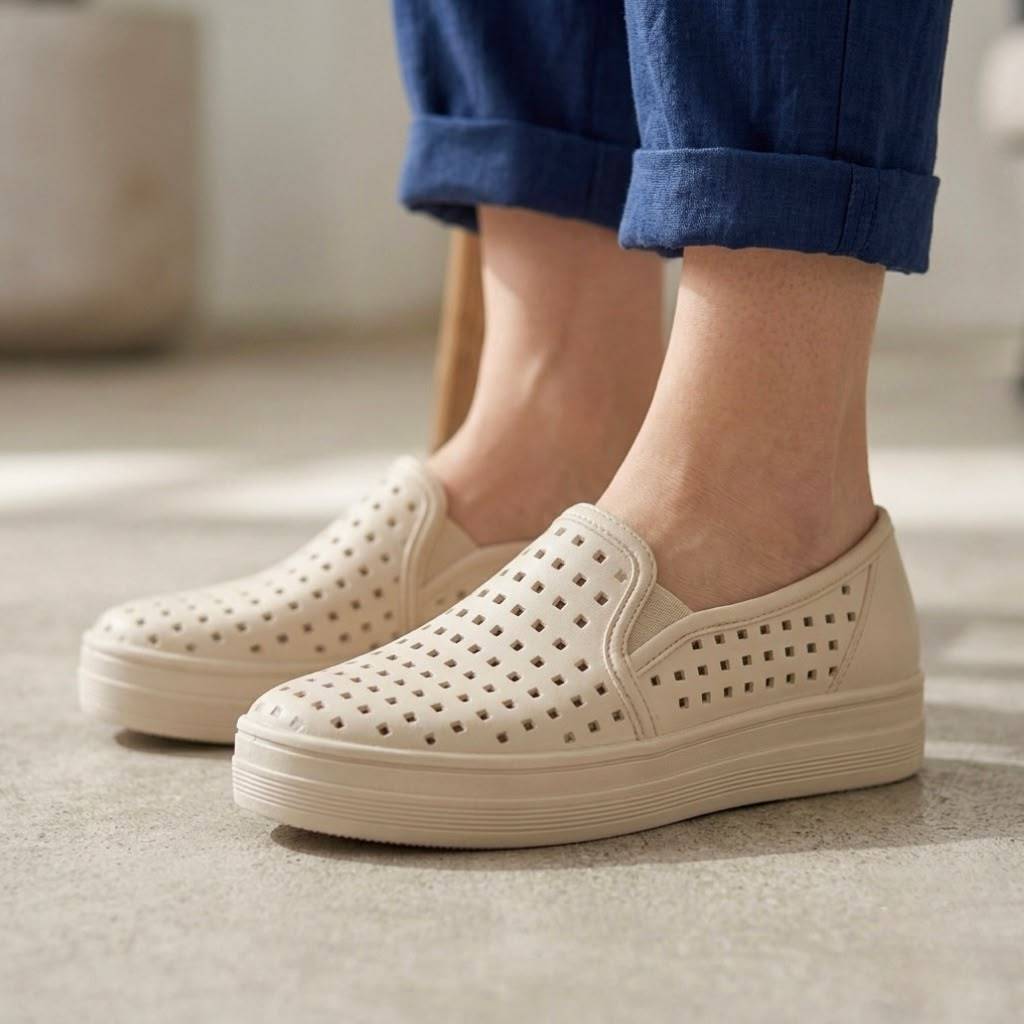 Tênis Sapato Iate Feminino Casual Slip On Calce Fácil Confortável Injetado Micro