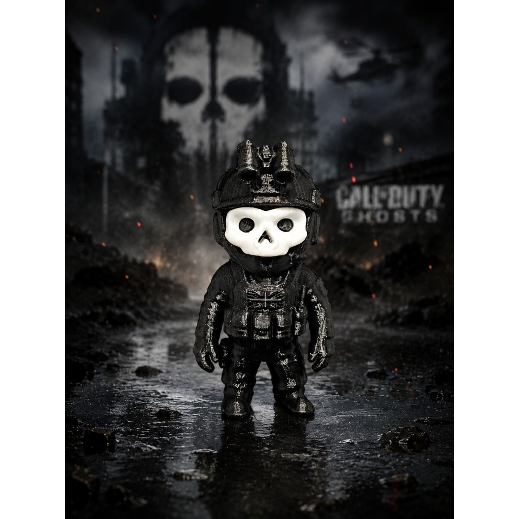 Chaveiro Ghost Call of Duty 3D | Boneco Ghost COD | Chaveiro Gamer Colecionável