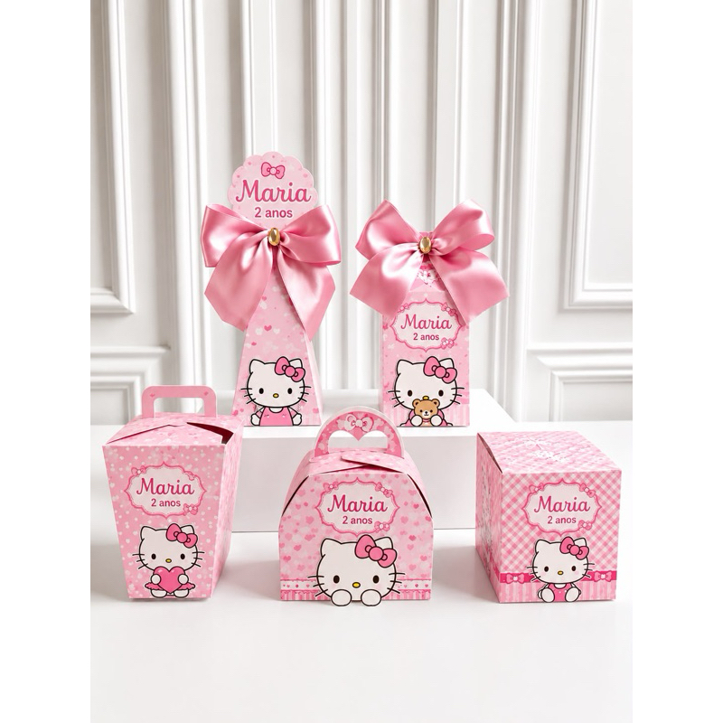 kit caixas personalizadas Hello Kitty - lembrancinha de festa infantil / brinde de festa / Qualquer tema