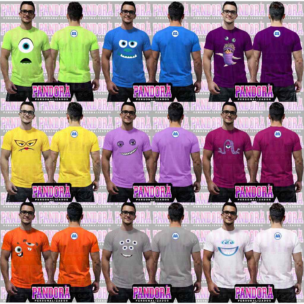 Camiseta Monstros Parte 2 Personagens animados e divertidos em tamanho infantil e adulto