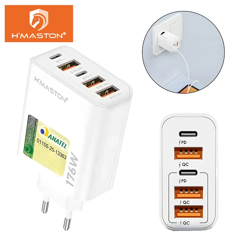 Electro Nest 176W TURBO CHARGER POWER SUPPLY WITH 5 INPUTS （3 USB-A / 2 USB-C） Y72-4