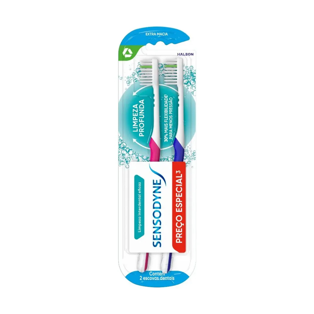 Kit Escova Dental Sensodyne Extra Macia Com 2 Unidades - Cores Sortidas
