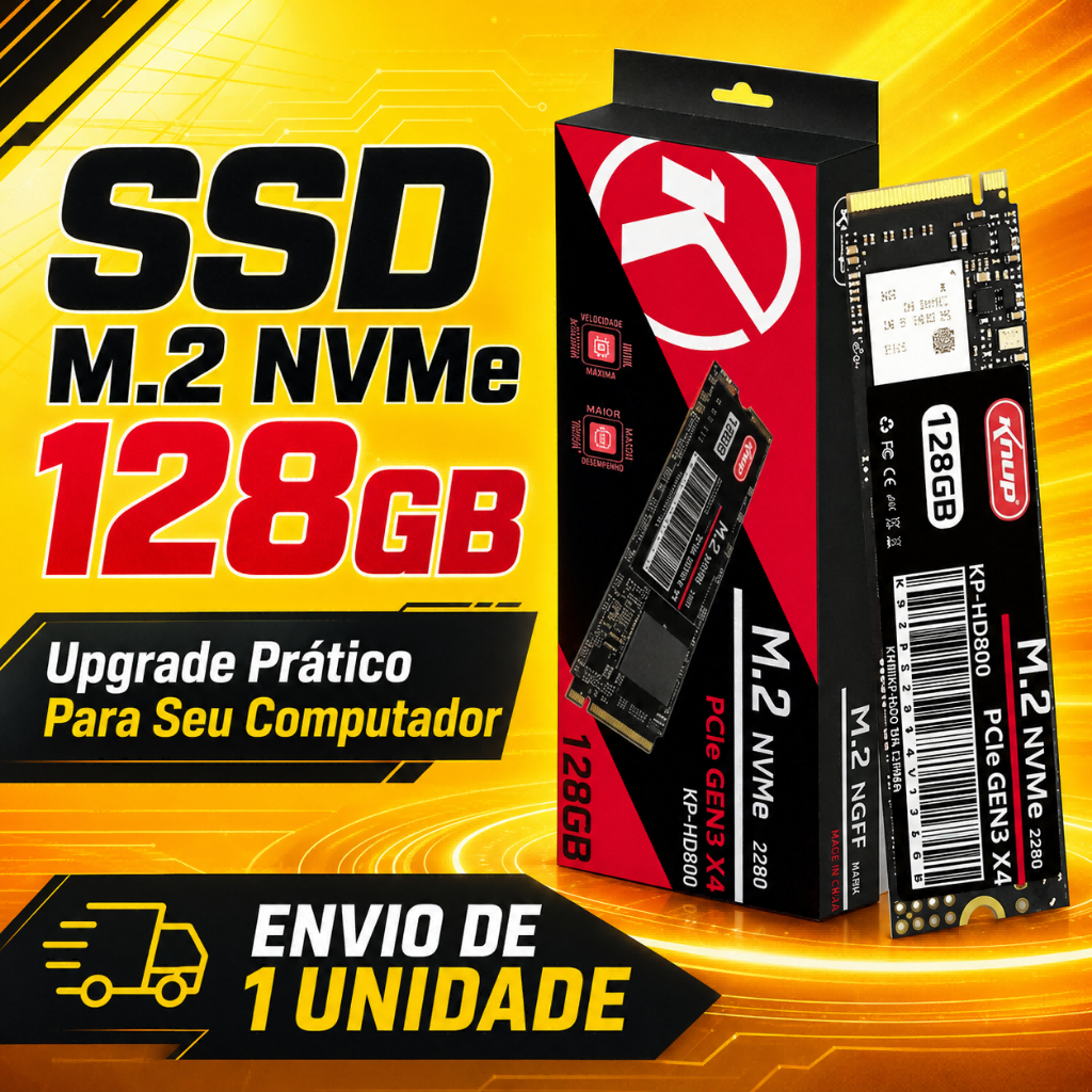 SSD M.2 NVMe KNUP 128GB PCIe 3.0 2280 3D NAND Interno Para Notebook PC