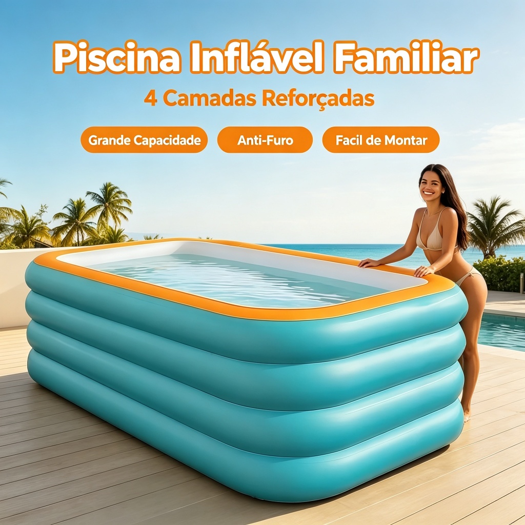 Piscina inflável dobrável para uso interno e externo Momentos de diversão em qualquer lugar Piscina