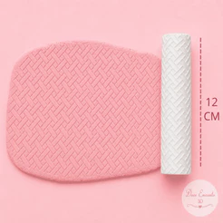 Rolo Texturizador Trançado Clássico 12 cm para Fondant e Biscuit