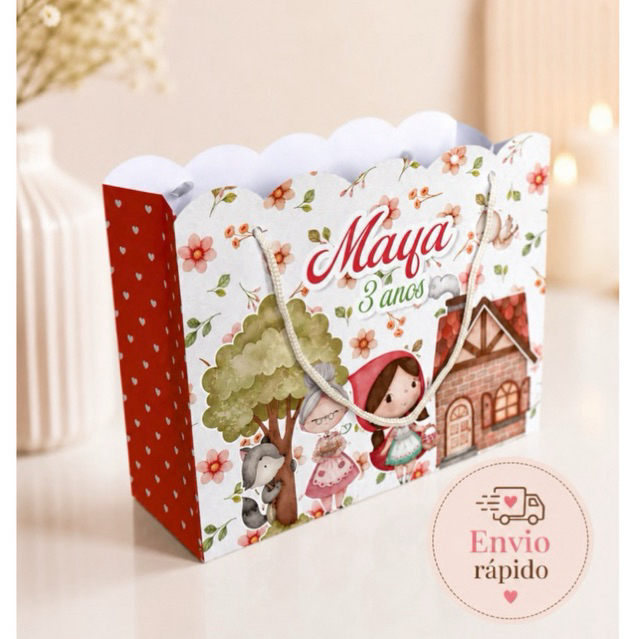 Kit Sacolinha Personalizada papelaria Chapeuzinho vermelho lembrancinhas Festas  Fazemos vários temas