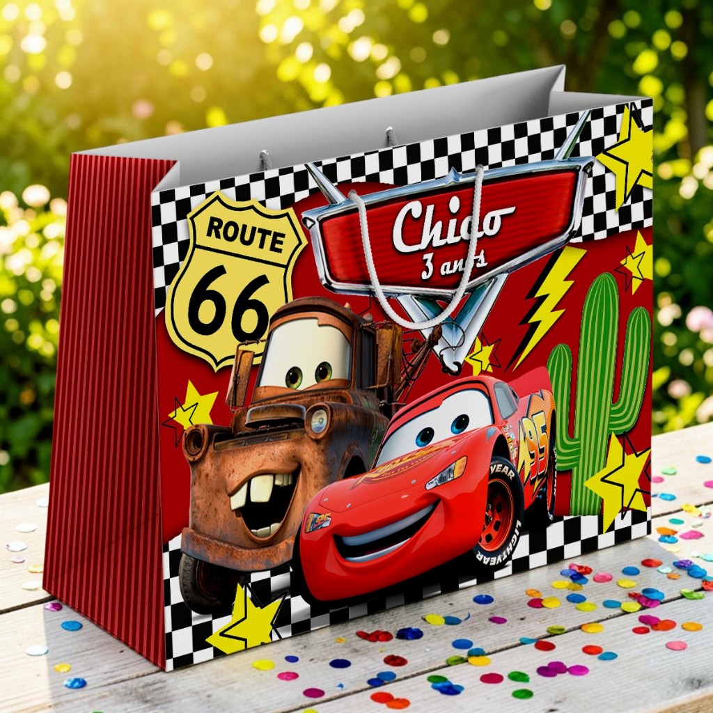 Sacolinha Personalizada Carros Disney Lembrancinha Festa Infantil