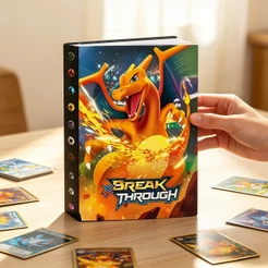 Álbum Pokémon Charizard Pikachu Gengar TCG 240 Cartas Pasta Porta Cards PVC Pronta Entrega Brasil