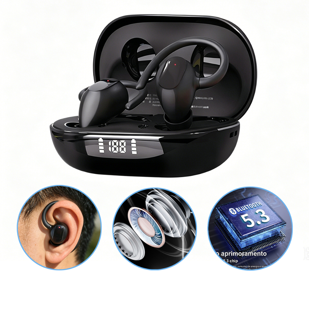 Fones De Ouvido TWS 5.3 Fone Bluetooth esportivo Fone Bluetooth Esportivo Som Estéreo Toque