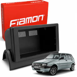 Moldura 2 Din Painel 7 Pol Fiat Uno Mille Fiorino 1994 A 2013 Cor Preto