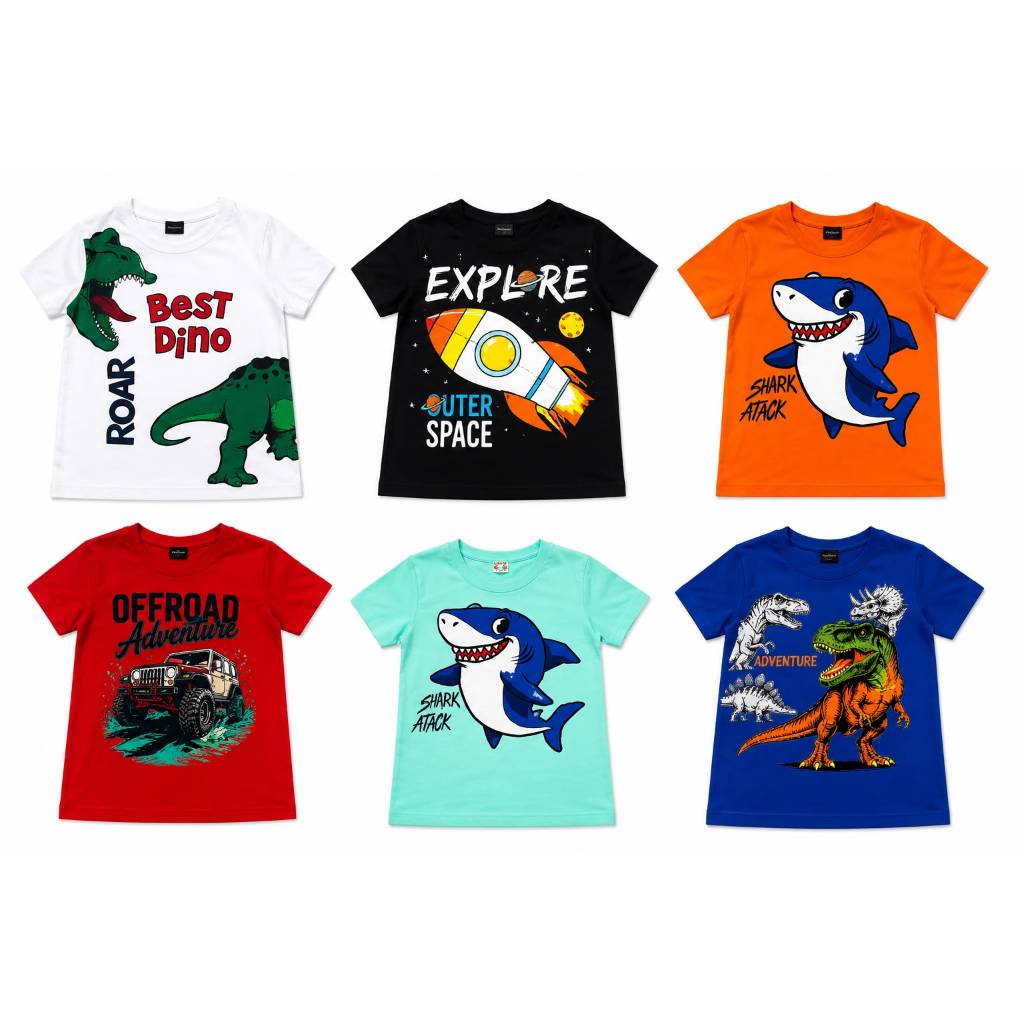 Kit 6 Camisetas Avulsas Sortidas Menino Verão
