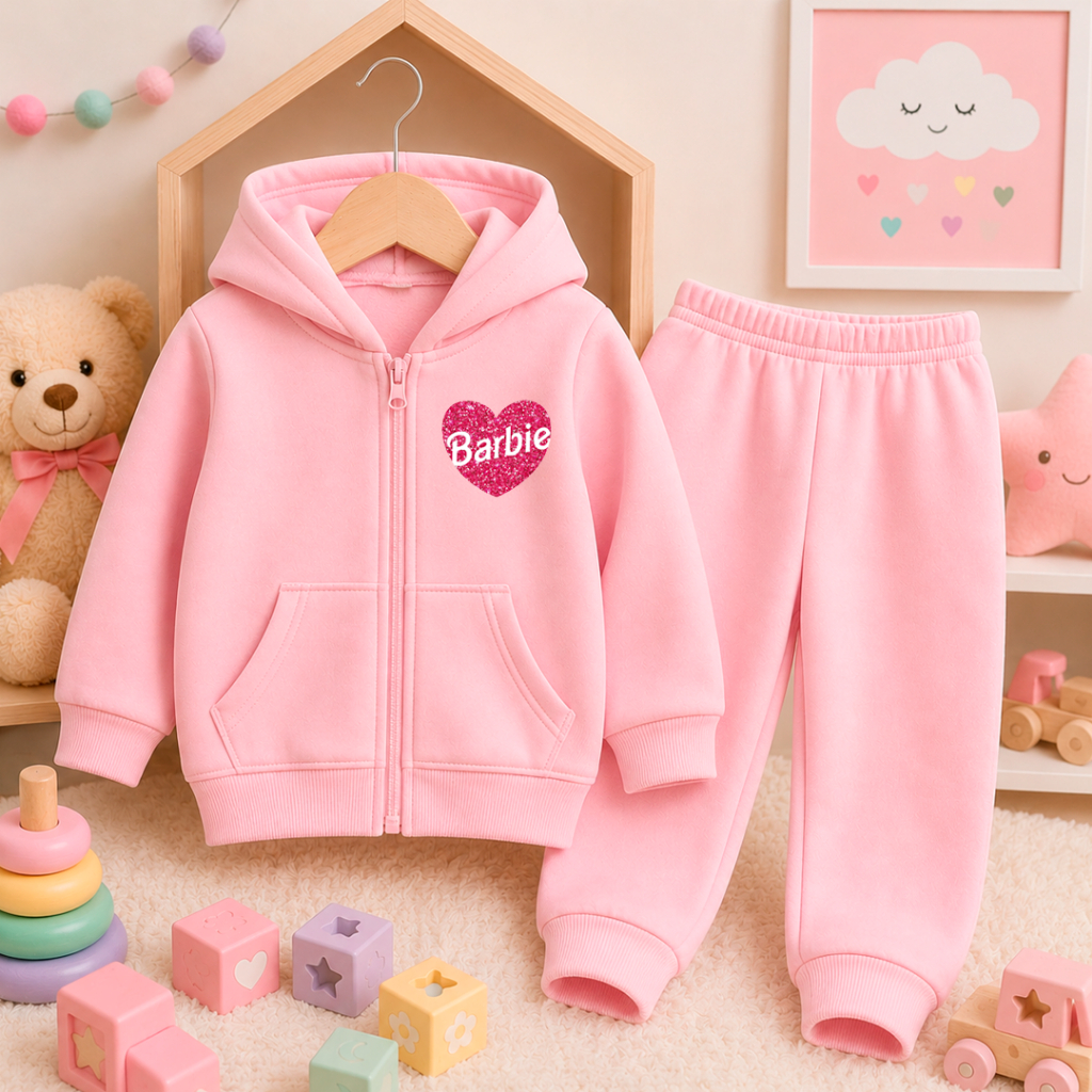 Conjunto Infantil Unissex Moletom Flanelado com Zíper | Roupa de Frio Menino e Menina Agasalho de Frio Unissex com Capuz