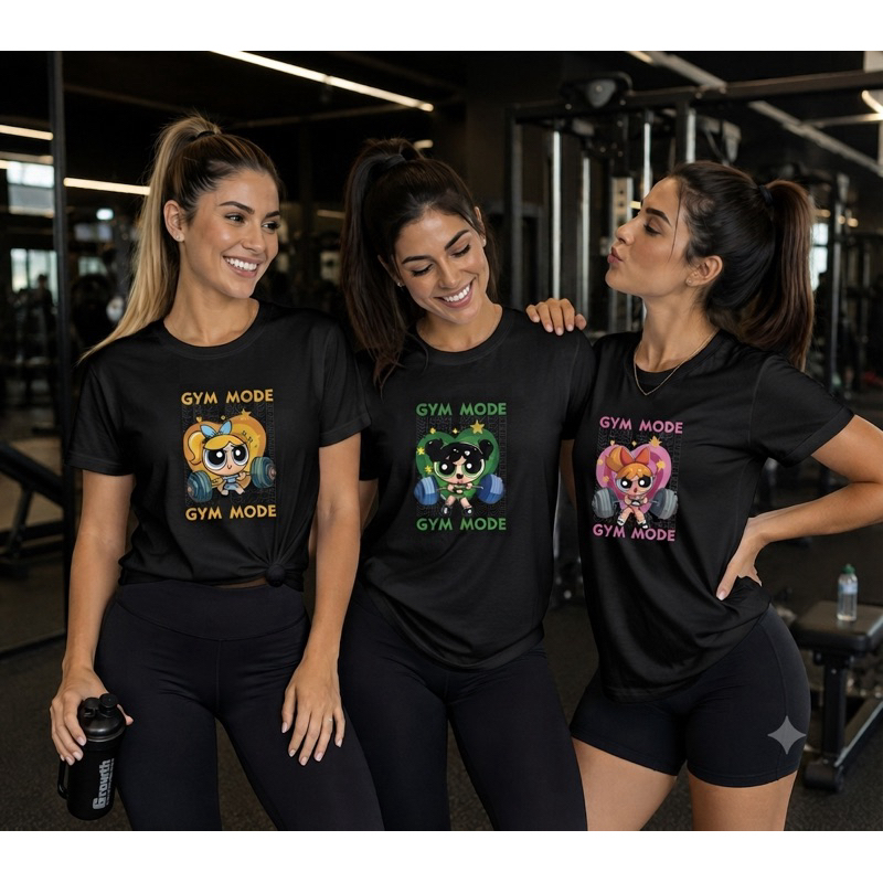 Kit 3 Camisetas Feminina Treino Premium T-Shirt Feminina Gym Academia meninas super poderosa