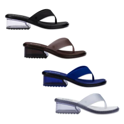 Sandália Melissa Margot Salto Bloco Transparente - 38146