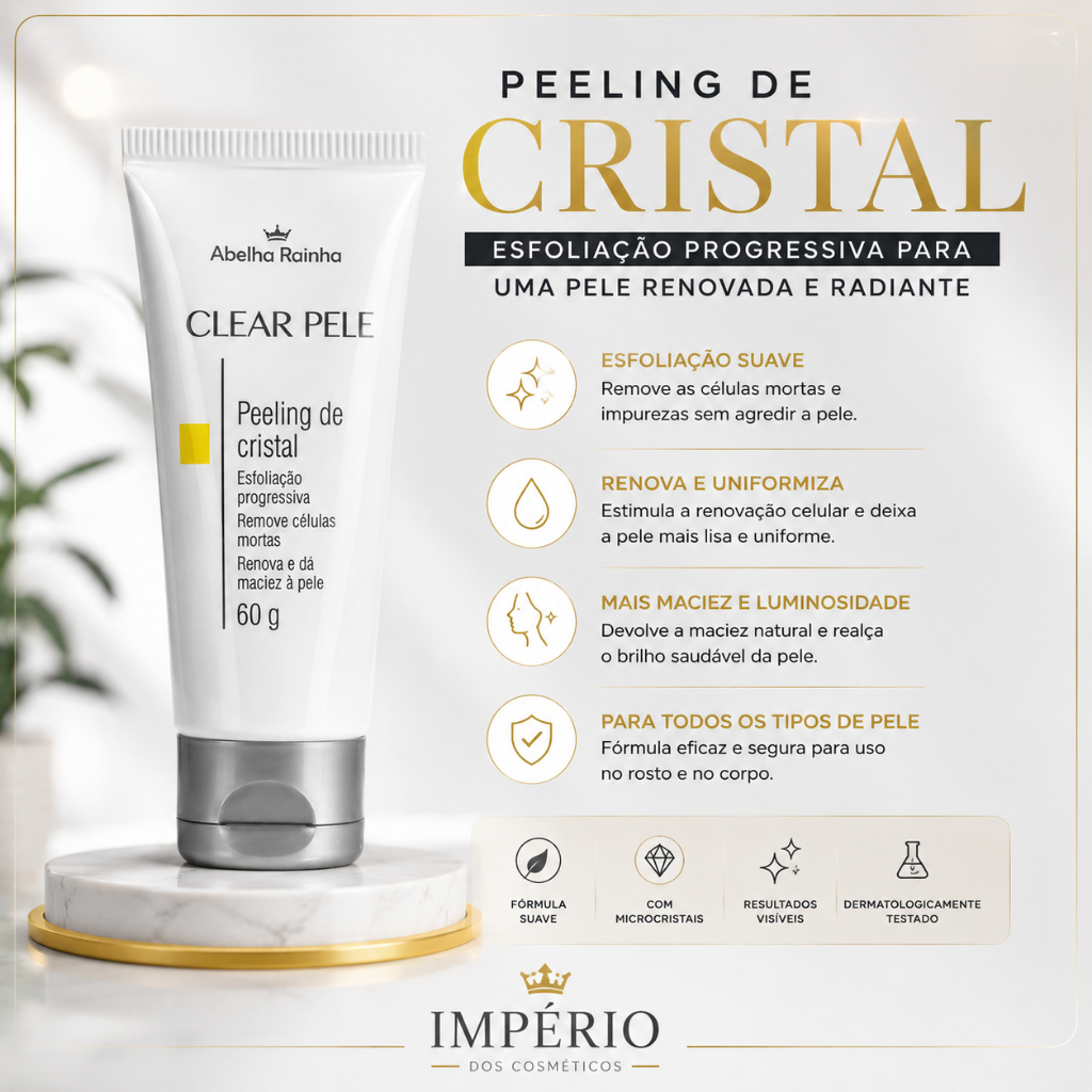 Peeling De Cristal Clear Pele Abelha Rainha 60g