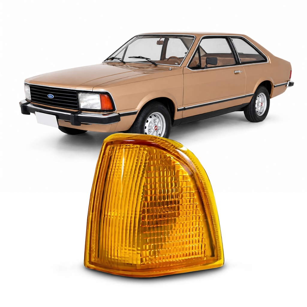 Lanterna Dianteira Pisca Belina 2 Corcel 2 Del Rey Pampa 1983 A 1991 Ambar Modelo Cibie
