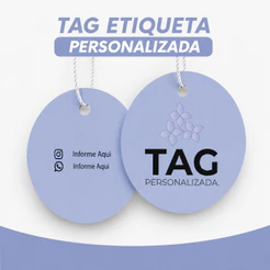 100 Tag Personalizada para Roupas e Acessorios Etiqueta Logo Marca impressão Frente e Verso