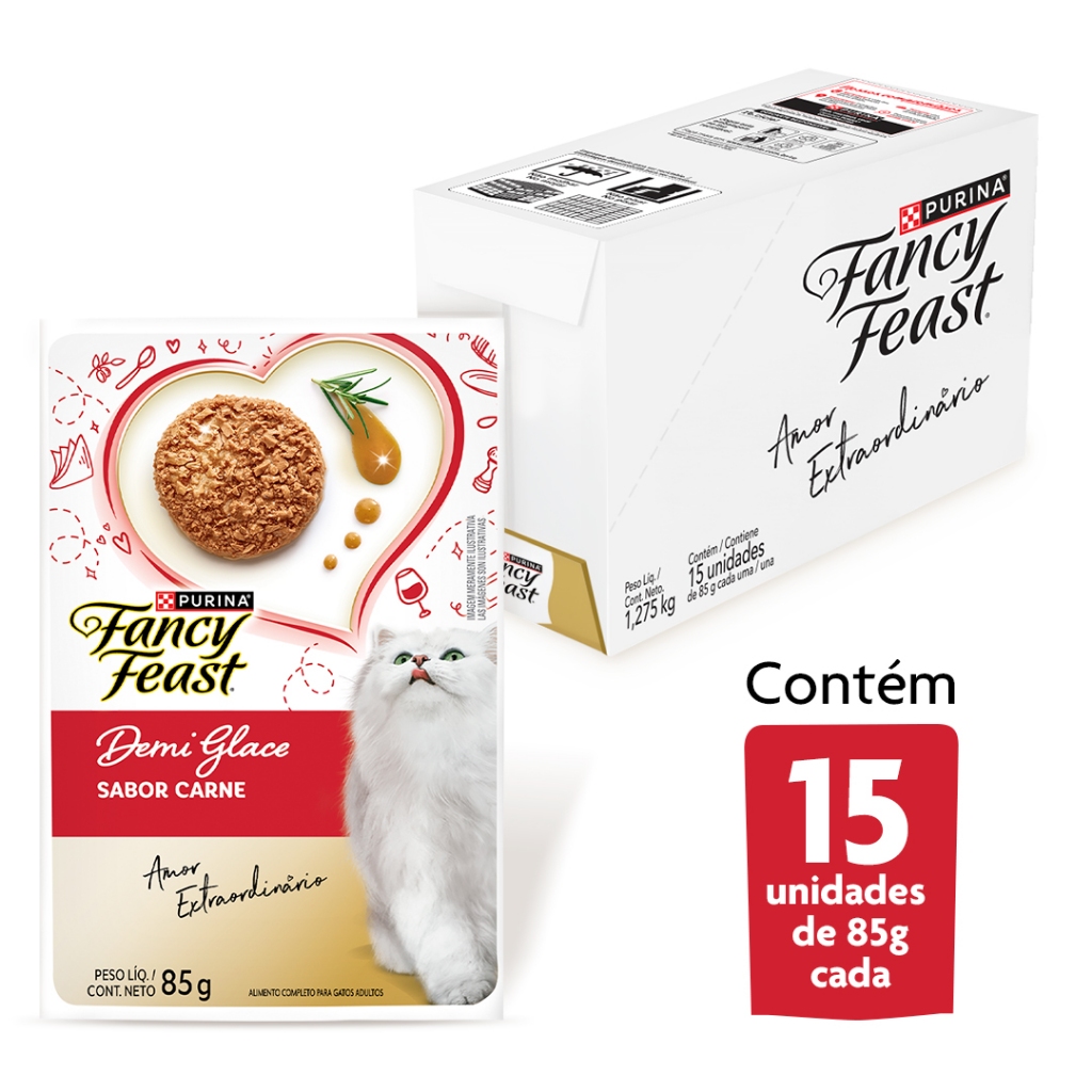 Fancy Feast Demi Glace Carne 85g - 15 unid.
