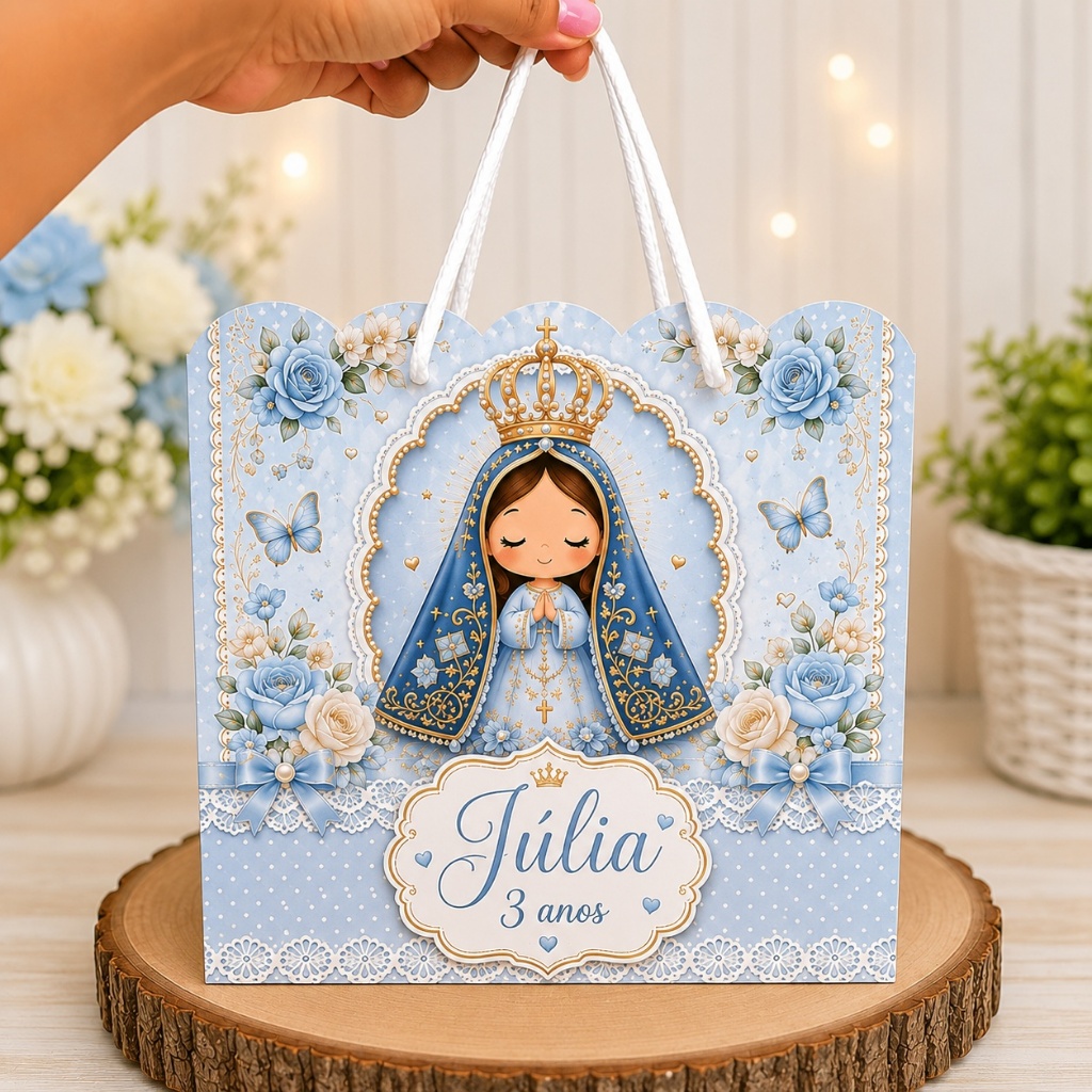 Sacolinha Personalizada Festa Nossa Senhora das Aparecida -  Aniversário Infantil - Lembrancinha Festa