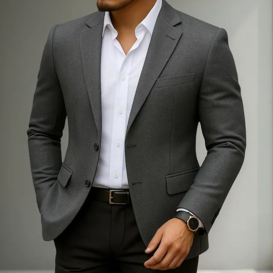 Blazer Microfibra Melange Premium Social Casual Sofisticado