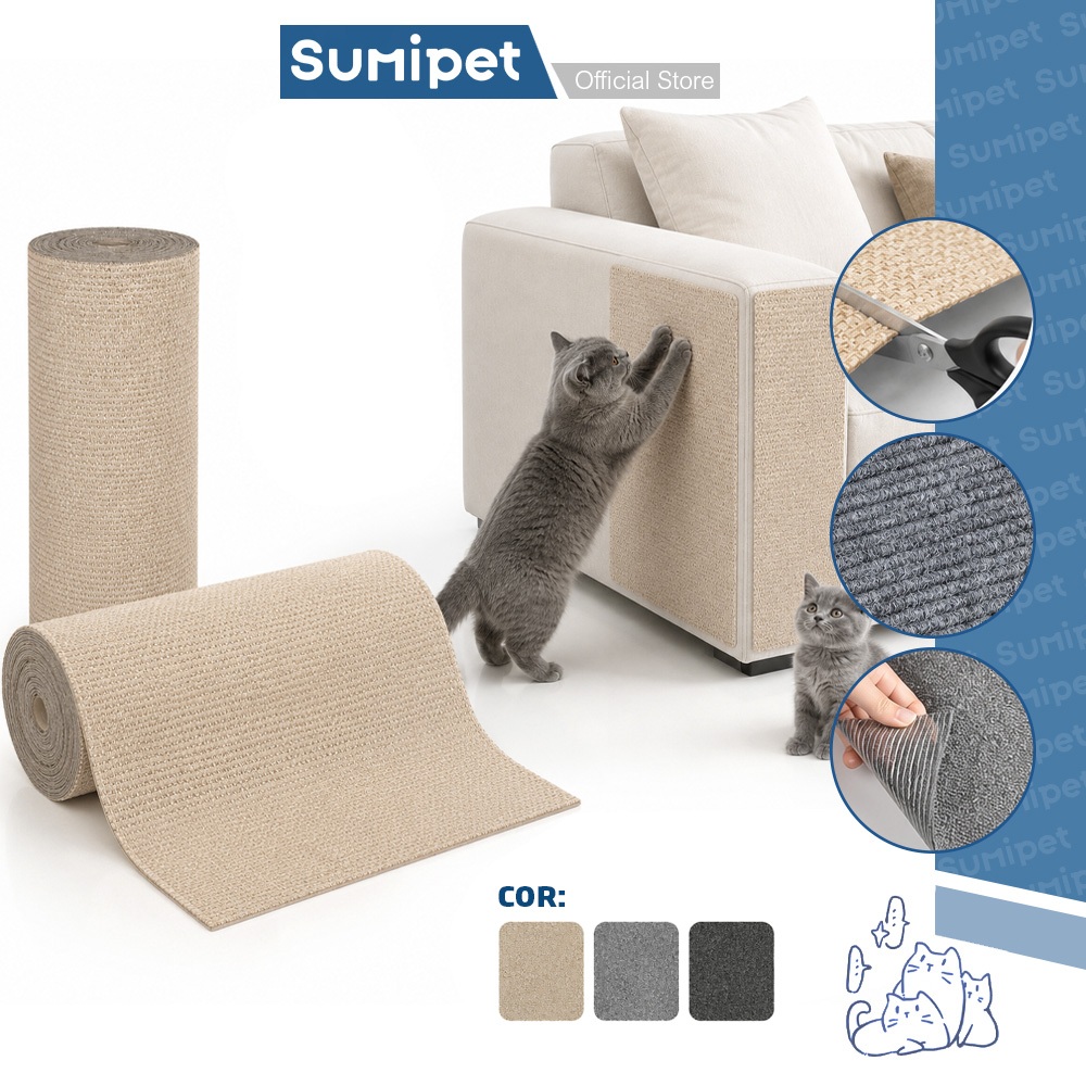 Tapete Protetor de Sofá Autoadesivo para Gatos Arranhador Cortável para Móveis e Parede
