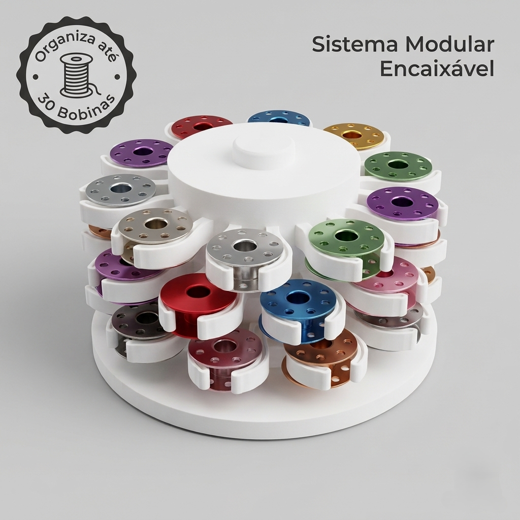 Porta Bobina Modular para Máquina de Costura Patchwork Organizador de Linhas