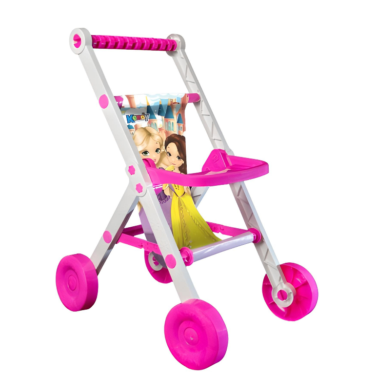 Carrinho de Boneca Das Princesas Dobrável 64cm De Altura - Leia A Descrição