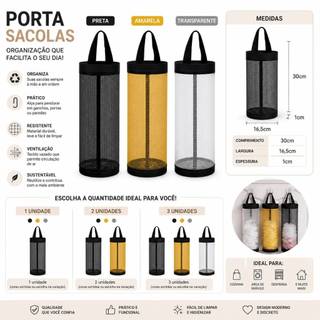 Organizador de Sacolas Dispenser Organizadora De Plástico Para Armazenamento De Sacolas D…