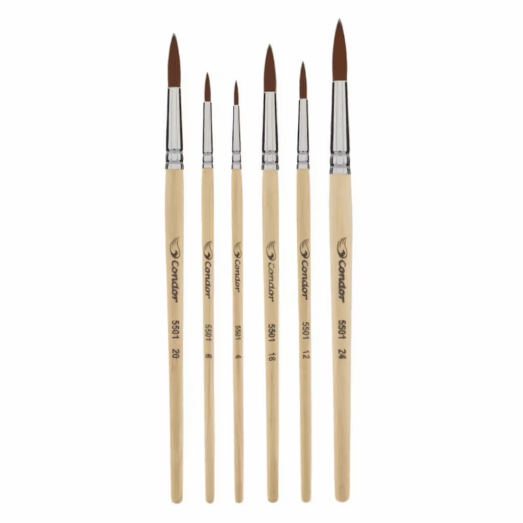 KIT PINCEL REDONDO CONDOR COM 6 UNIDADES - COD: 5501 — imagem 2 de 2