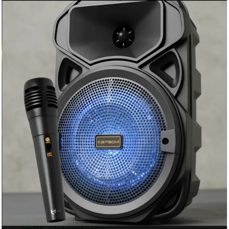 Kit Karaokê Portátil Caixa de Som com 100w  Portátil Amplificada Bluetooth Pen-drive Rádio FM P10 P2 e Microfone com Fio