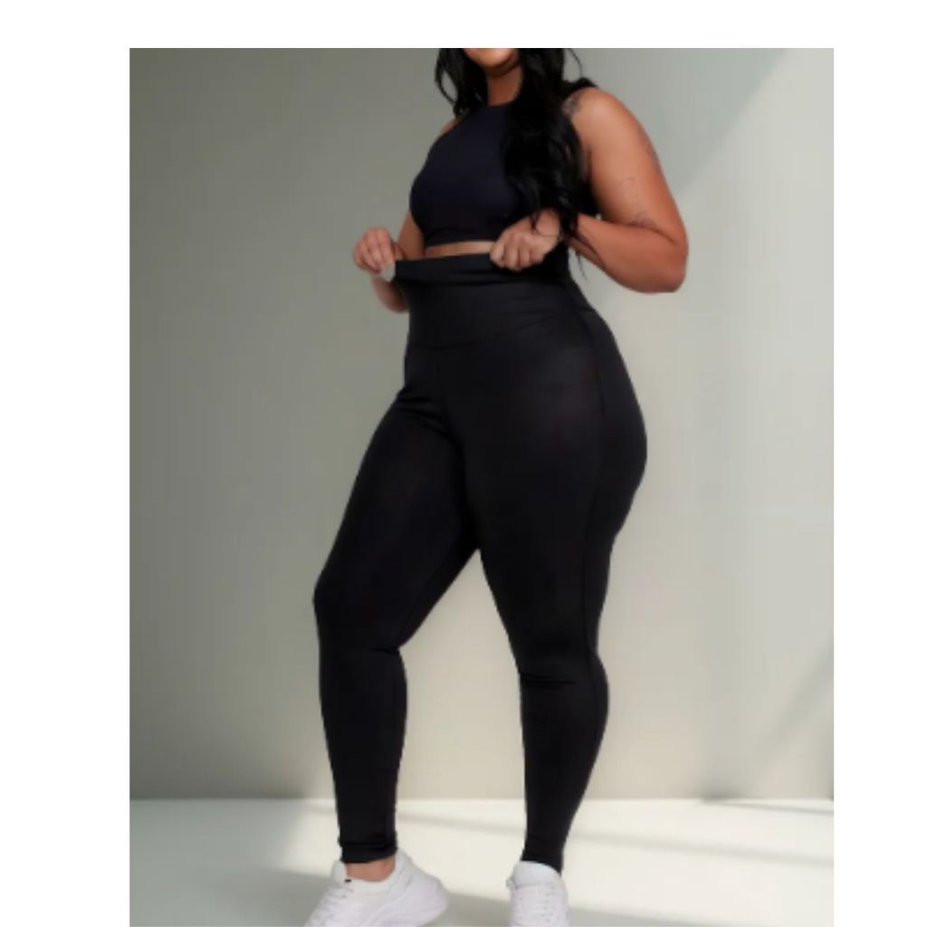 Calça Fitness Academia  Plus Size Legging Feminina com Elastano Cintura Alta Não Fica Transparente