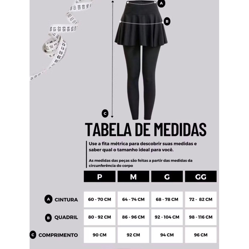 Legging Leg Feminina com Saia Academia Cintura Alta Suplex Fitness Yoga Caminhada Treino Academia Corrida