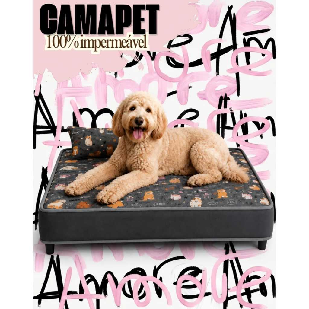 Cama Ortopédica Impermeável para Cães Grandes