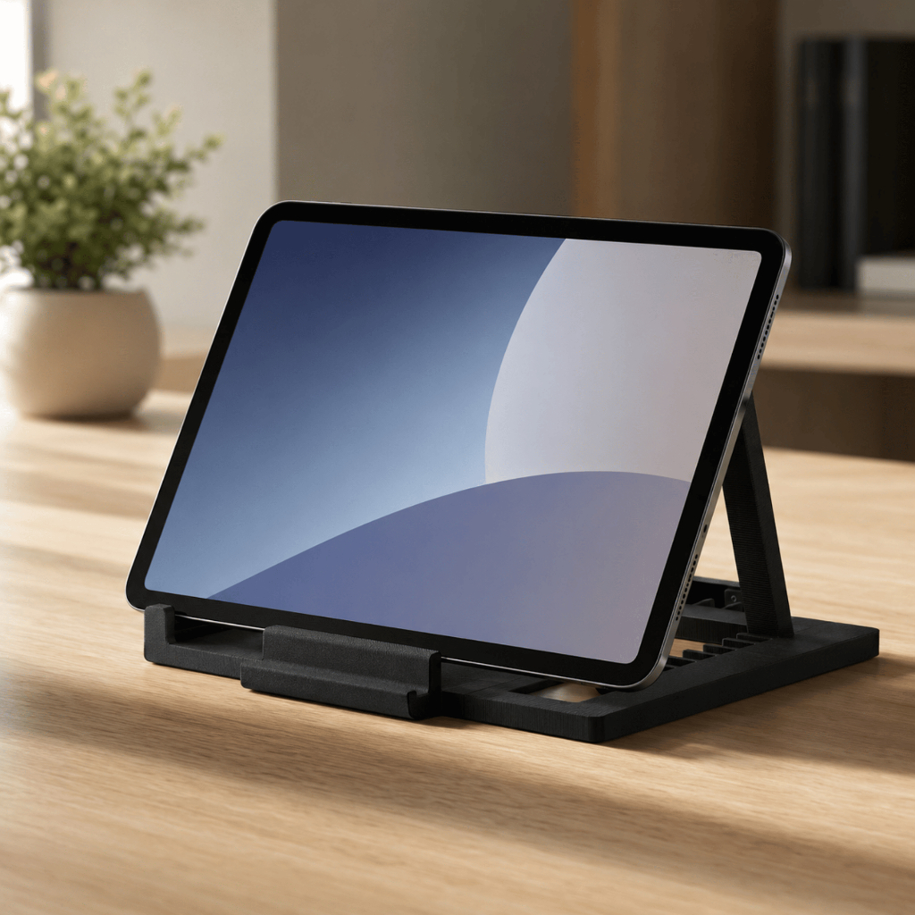 Suporte para Tablet Dobrável e Ajustável de Mesa Portátil para Estudos, Vídeos Aulas Desenhos e Receitas + Brinde