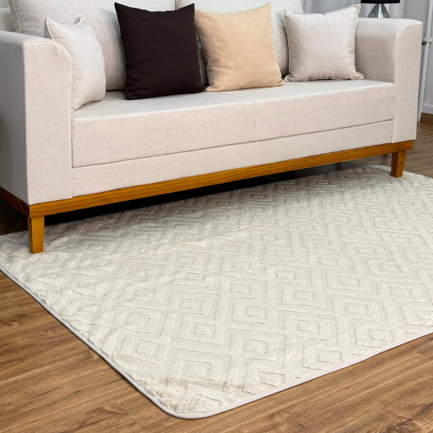 Tapete Sala Geométrico Jacquard Antiderrapante 2,00mt x 1,40mt