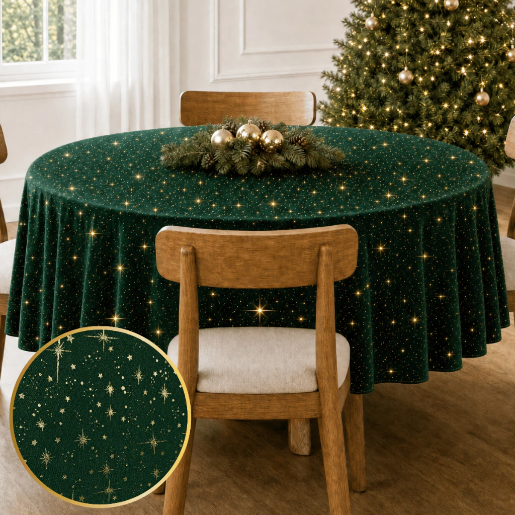 Toalha Natal Redonda 1,40x1,40 - Estampa Moderna e Exclusiva — imagem 1