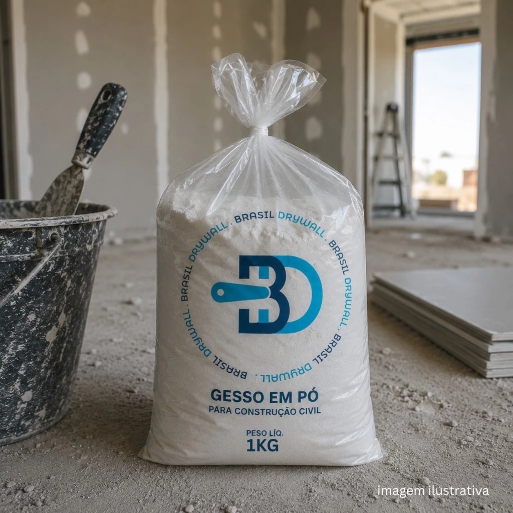 Gesso Em Pó 1kg Secagem Rápida Artesanato Reparos Parede Construção Reforma