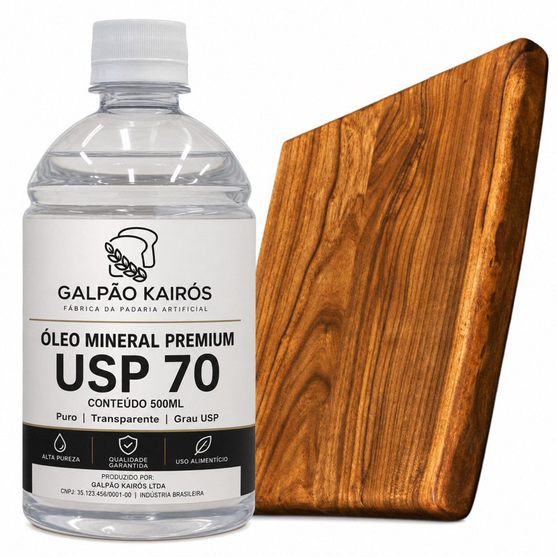 Óleo Mineral Grau USP 70 500ml Para Tábua de Corte Madeira