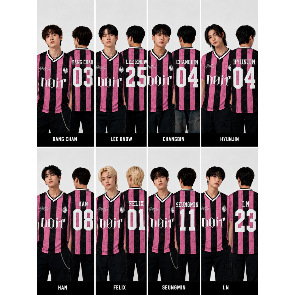 KPOP StrayKids DOIT Rosa Preta Fãs do álbum Camisetas FELIX BANGCHAN HYUNJIN Y2K Streetwear