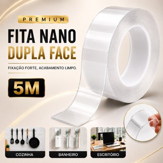 Fita Dupla Face Extra Forte Transparente NanoGel Silicone Mágica Adesiva Cola na Parede M…