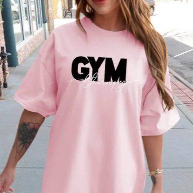 Camisa Camiseta Feminina Academia Caminhada Musculação Cross Fit T-shirt Oversized 100% Algodão