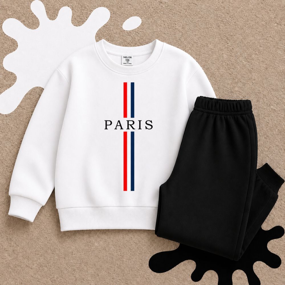Conjunto Moletom Careca Paris Estampas Divertidas e Muito Conforto Infantil Inverno