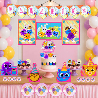 Kit Bolofofos Rosa Decoração Festa Um Bolinho Aniversário Casa