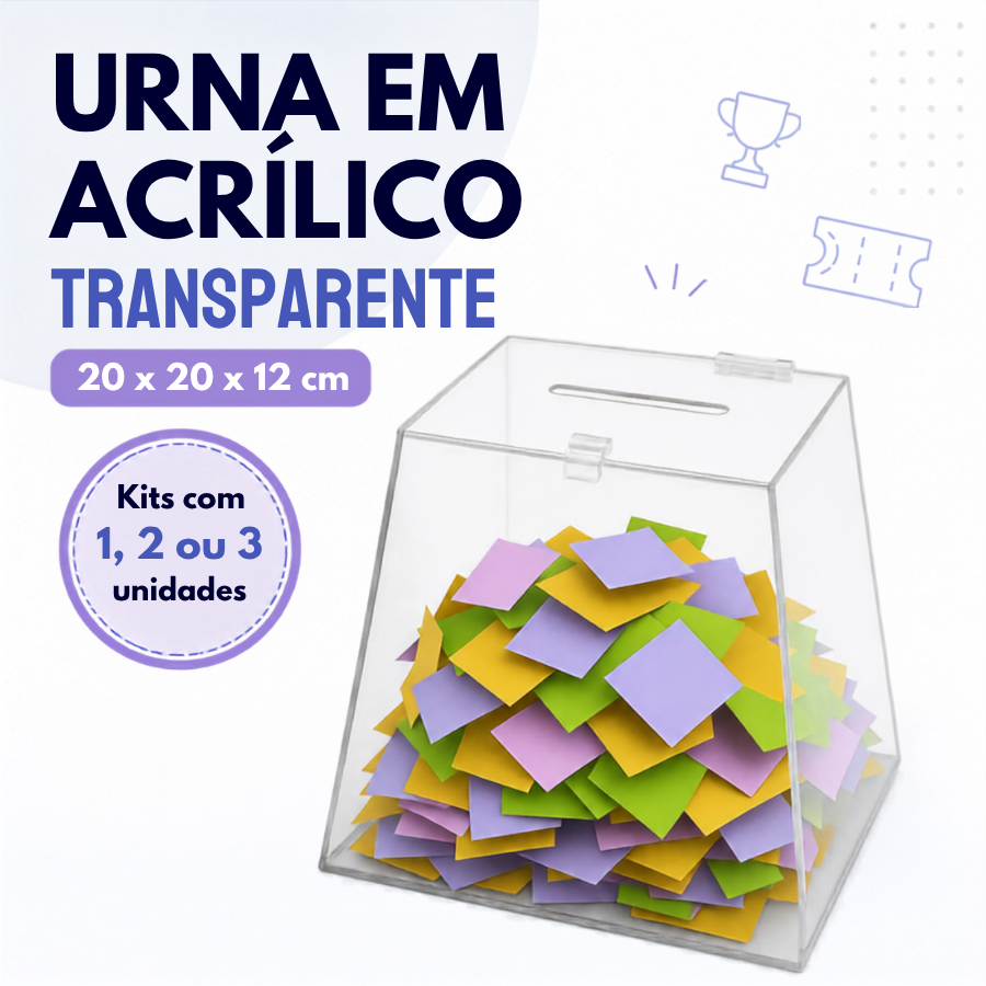 Urna Pirâmide Acrílico Transparente Sugestões Sorteios Cupons Eventos Caixa De Alta Qualidade